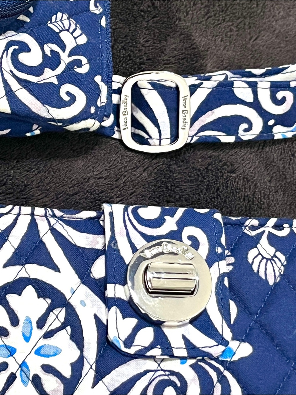 Vera Bradley Matching Quilted Crossbody Bag & Wallet Set - Blue Lagoon - Picture 3 of 7